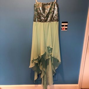 Green High Low Homecoming Dress